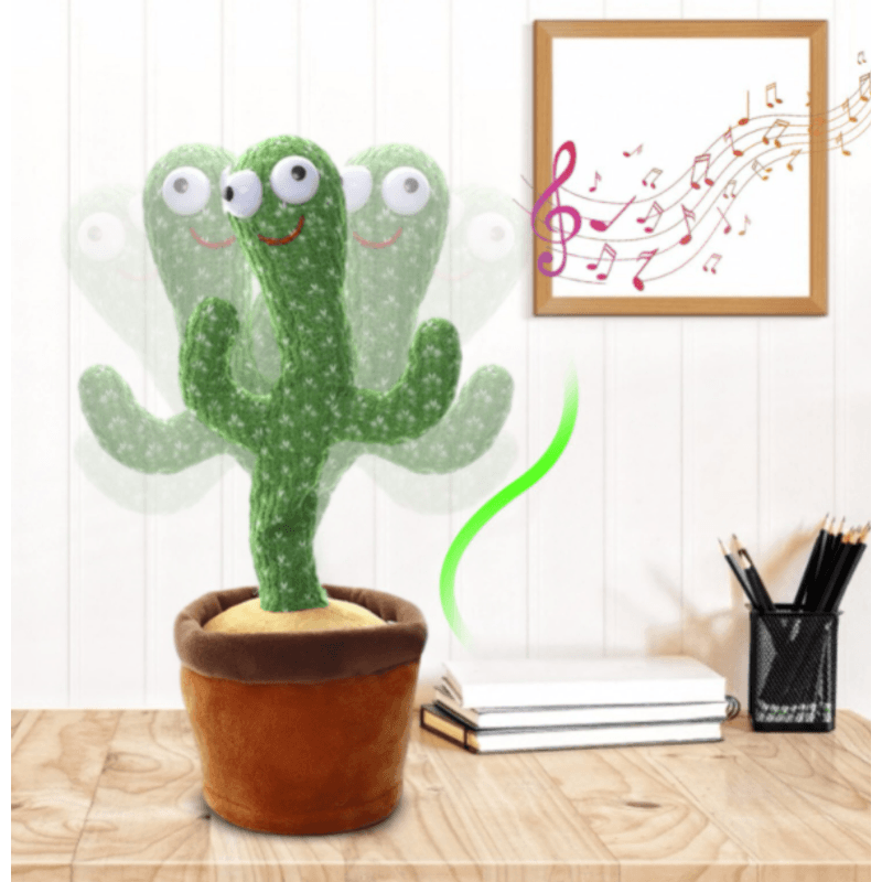 Jucarii, Copii si Bebe - Jucarii si jocuri - Jucarii de plus - CACTUS dansator si vorbitor cu LED-uri Colorate / Jucarie interactiva OF - Infinity.ro