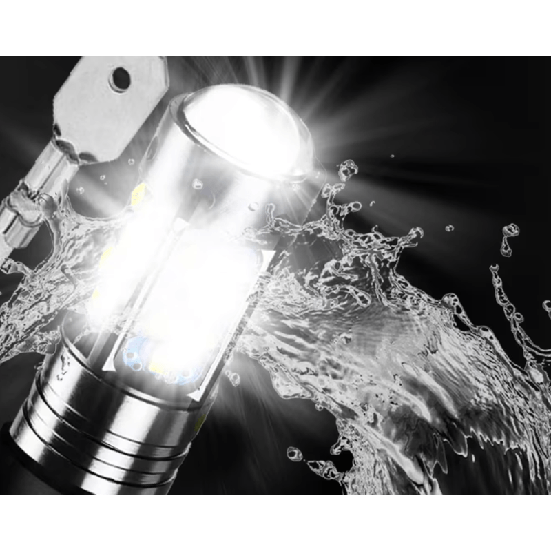 Auto si Moto - Electrice auto - Iluminare si semnalizare - Becuri auto - Set 2 becuri auto LED H3 cu lupa 60W 27 SMD 12V 6000K - Infinity.ro