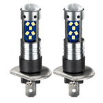 Auto si Moto - Electrice auto - Iluminare si semnalizare - Becuri auto - Set 2 becuri auto LED H3 cu lupa 60W 27 SMD 12V 6000K - Infinity.ro