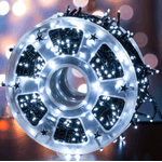 Casa si Gradina - Corpuri si surse de iluminat - Iluminat exterior - Instalatii luminoase exterior - Instalatie de Craciun tip Rola interior sau exterior rezistenta 50m 300LED ALB RECE - Infinity.ro