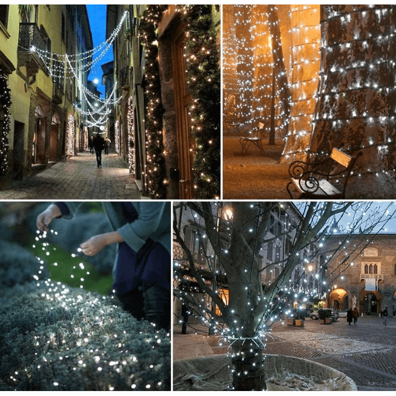 Casa si Gradina - Corpuri si surse de iluminat - Iluminat exterior - Instalatii luminoase exterior - Instalatie de Craciun tip Rola interior sau exterior rezistenta 50m 300LED ALB RECE - Infinity.ro