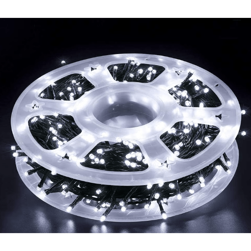 Casa si Gradina - Corpuri si surse de iluminat - Iluminat exterior - Instalatii luminoase exterior - Instalatie de Craciun tip Rola interior sau exterior rezistenta 50m 300LED ALB RECE - Infinity.ro