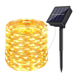 Casa si Gradina - Corpuri si surse de iluminat - Iluminat exterior - Instalatii luminoase exterior - Instalatie solara 30 metri cu 300 LED fir CUPRU telecomanda ALB CALD 1500 21 - Infinity.ro