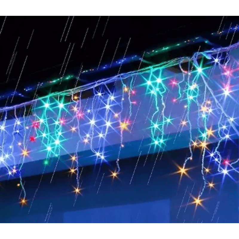 Casa si Gradina - Corpuri si surse de iluminat - Iluminat exterior - Instalatii luminoase exterior - Instalatie de Craciun 1500 17 tip FRANJURI de 12 metri 320 LED MULTICOLOR - Infinity.ro