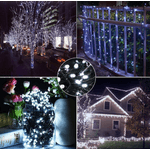 Casa si Gradina - Corpuri si surse de iluminat - Iluminat exterior - Instalatii luminoase exterior - Instalatie solara decorativa 450  LED lungime 45 metri 1500 12 ALB RECE - Infinity.ro