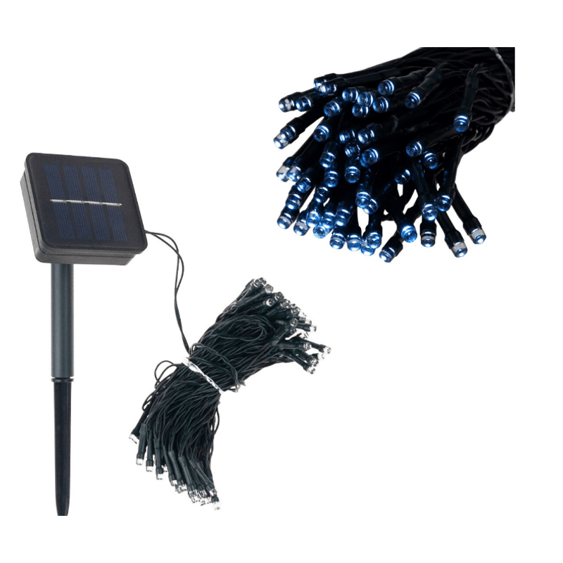Casa si Gradina - Corpuri si surse de iluminat - Iluminat exterior - Instalatii luminoase exterior - Instalatie solara decorativa 450  LED lungime 45 metri 1500 12 ALB RECE - Infinity.ro
