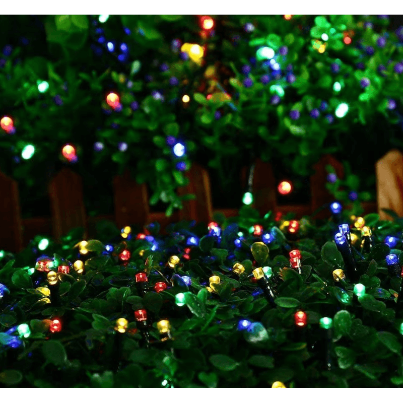 Casa si Gradina - Corpuri si surse de iluminat - Iluminat exterior - Instalatii luminoase exterior - Instalatie Solara 10 Metri cu 100 LED liniara MULTICOLORA HS - Infinity.ro