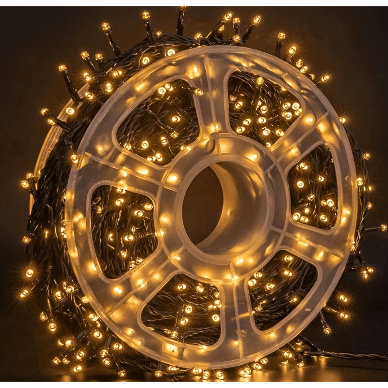 Casa si Gradina - Corpuri si surse de iluminat - Iluminat exterior - Instalatii luminoase exterior - Instalatie de Craciun tip Rola interior sau exterior rezistenta 50m 300LED ALB CALD - Infinity.ro
