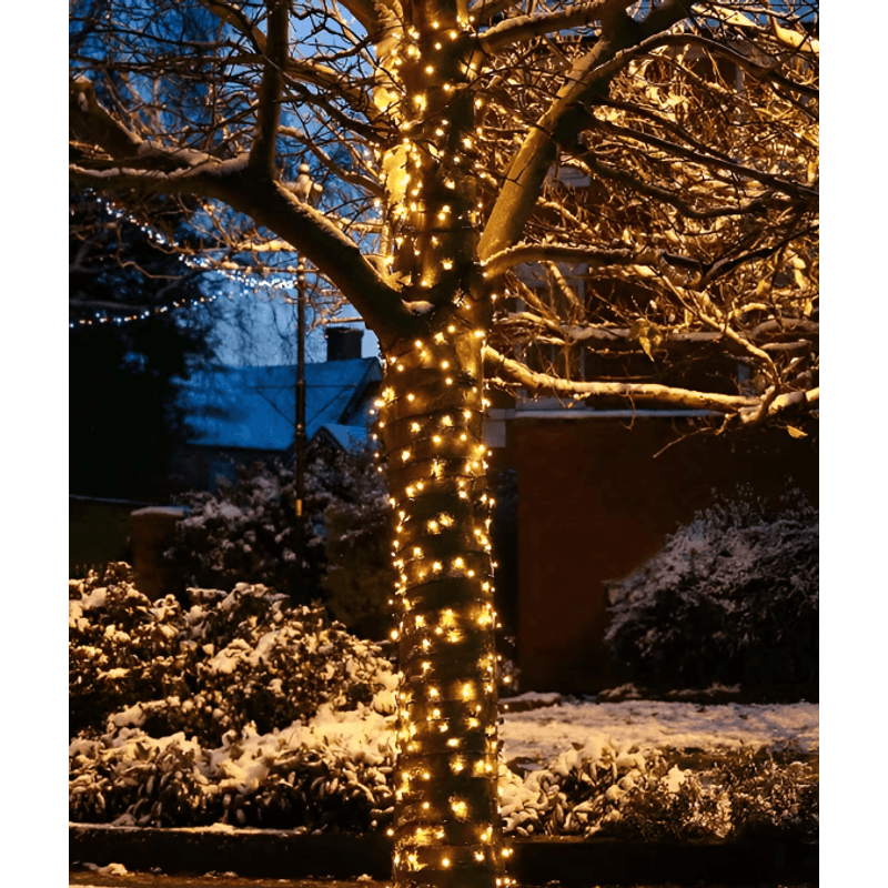 Casa si Gradina - Corpuri si surse de iluminat - Iluminat exterior - Instalatii luminoase exterior - Instalatie de Craciun tip Rola interior sau exterior rezistenta 50m 300LED ALB CALD - Infinity.ro