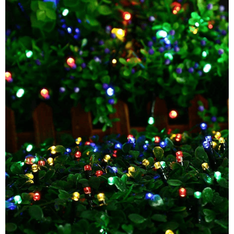 Casa si Gradina - Corpuri si surse de iluminat - Iluminat exterior - Instalatii luminoase exterior - Instalatie solara decorativa lungime 30 metri cu 300 LED MULTICOLOR - Infinity.ro