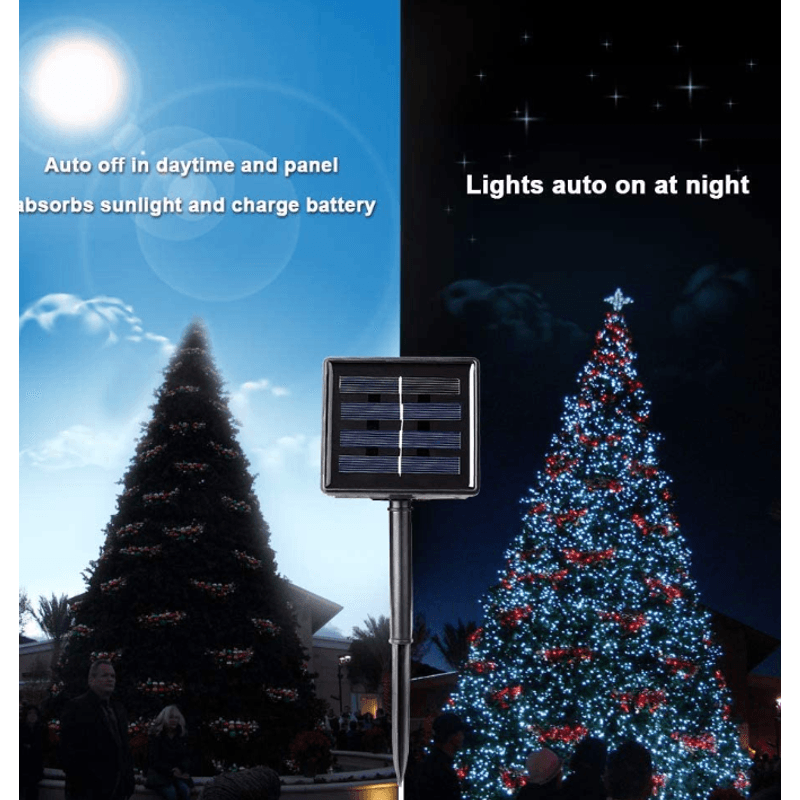 Casa si Gradina - Corpuri si surse de iluminat - Iluminat exterior - Instalatii luminoase exterior - Instalatie solara decorativa lungime 30 metri cu 300 LED MULTICOLOR - Infinity.ro