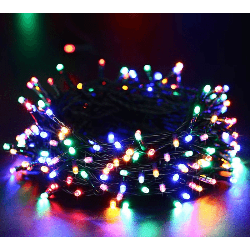 Casa si Gradina - Corpuri si surse de iluminat - Iluminat exterior - Instalatii luminoase exterior - Instalatie solara decorativa lungime 30 metri cu 300 LED MULTICOLOR - Infinity.ro