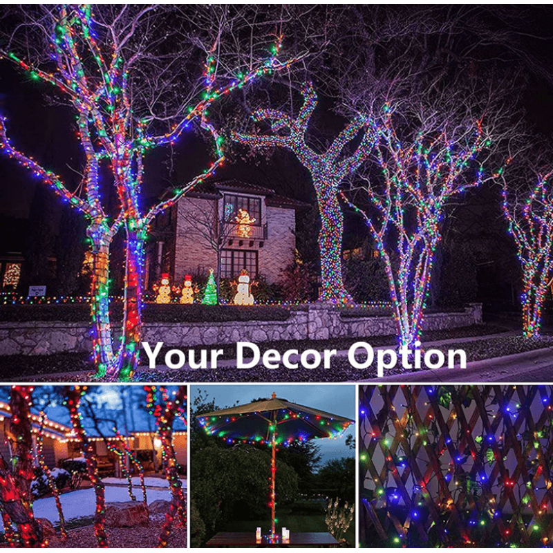 Casa si Gradina - Corpuri si surse de iluminat - Iluminat exterior - Instalatii luminoase exterior - Instalatie solara decorativa lungime 30 metri cu 300 LED MULTICOLOR - Infinity.ro