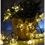 Casa si Gradina - Corpuri si surse de iluminat - Iluminat exterior - Instalatii luminoase exterior - Instalatie 1500-11 Solara 50 LED - FLUTURI Crystal ALB CALD 5m - Infinity.ro