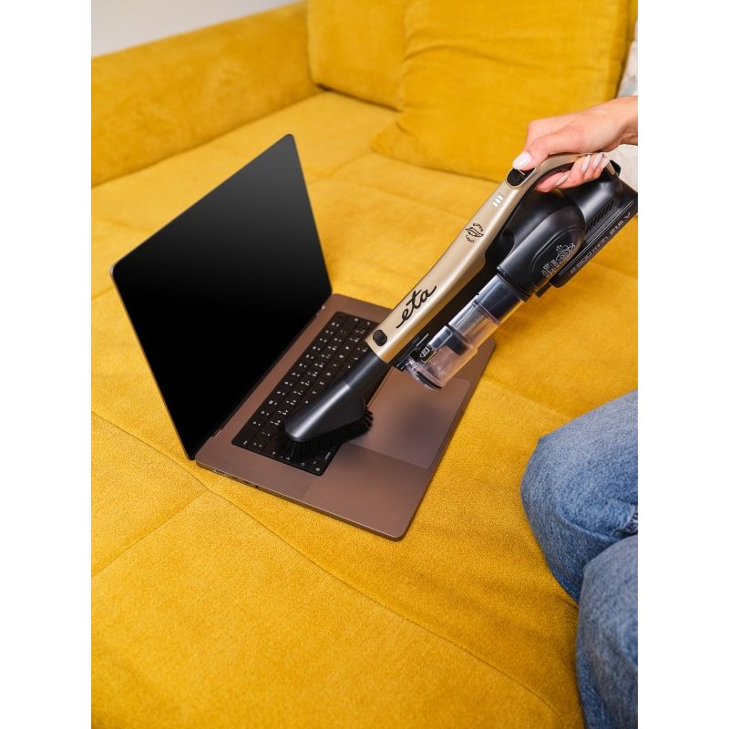 Electronice si Electrocasnice - Ingrijirea locuintei - Aspiratoare - Aspirator vertical ETA Gold Power 1212 90000, motor BLDC 250 W, Li-Ion 21,6 V/ 2500 mAh, recipient praf 0.4 litri - Infinity.ro