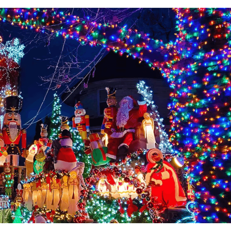 Casa si Gradina - Corpuri si surse de iluminat - Iluminat exterior - Instalatii luminoase exterior - Instalatie de Craciun tip Rola interior sau exterior rezistenta 50m 300LED MULTICOLOR - Infinity.ro