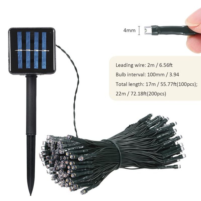 Casa si Gradina - Corpuri si surse de iluminat - Iluminat exterior - Instalatii luminoase exterior - Instalatie Solara 300 LED SL300C MULTICOLOR lungime 33M - Infinity.ro