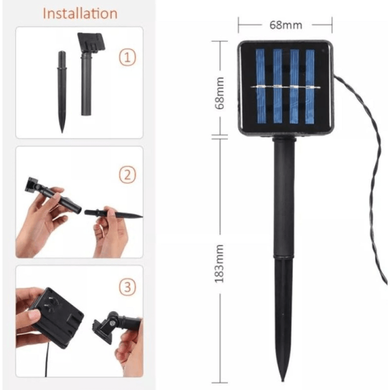 Casa si Gradina - Corpuri si surse de iluminat - Iluminat exterior - Instalatii luminoase exterior - Instalatie Solara 1500-4 ALB RECE cu 300 LED lungime 30 Metri telecomanda - Infinity.ro
