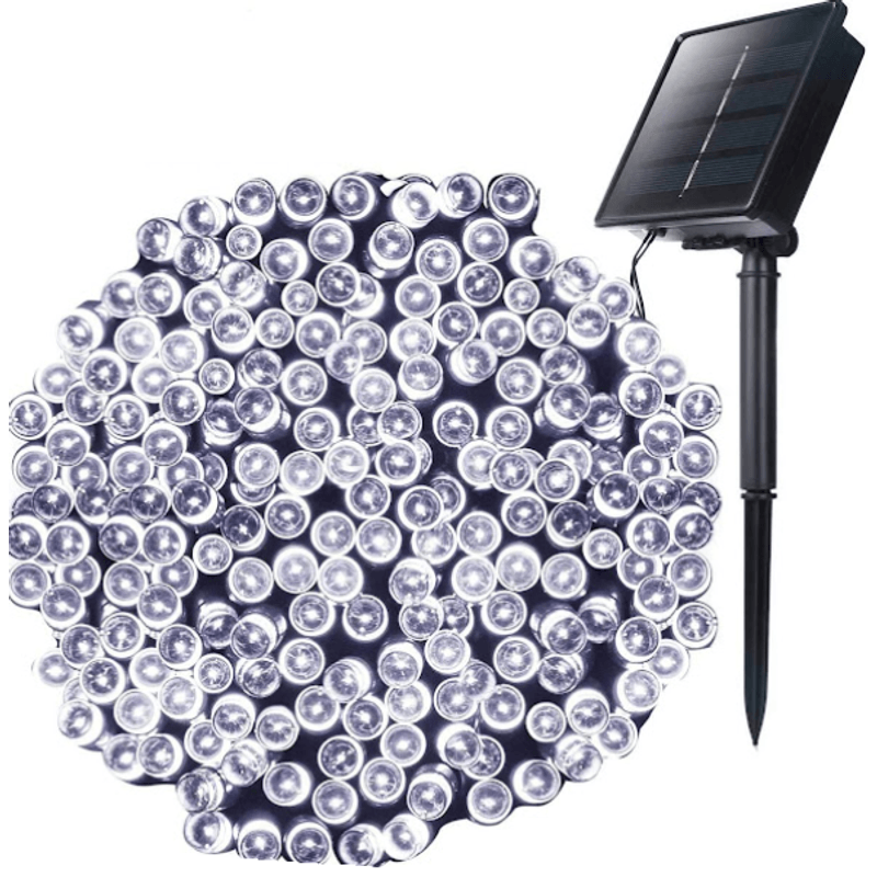 Casa si Gradina - Corpuri si surse de iluminat - Iluminat exterior - Instalatii luminoase exterior - Instalatie Solara 1500-4 ALB RECE cu 300 LED lungime 30 Metri telecomanda - Infinity.ro