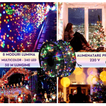 Casa si Gradina - Corpuri si surse de iluminat - Iluminat exterior - Instalatii luminoase exterior - Instalatie multicolora 100m tip rola cu 480 LED 8 efecte de iluminare - Infinity.ro