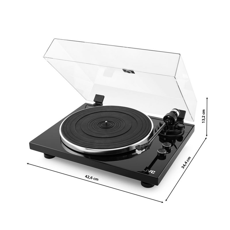 TV, Audio-Video si Foto - Audio Hi-Fi - Pick-Up - Pick-up Hi-Fi cu ac JVC AL-E534B, Bluetooth, 2 viteze (33 si 45 rpm), platan aluminiu, iesire RCA, negru - Infinity.ro