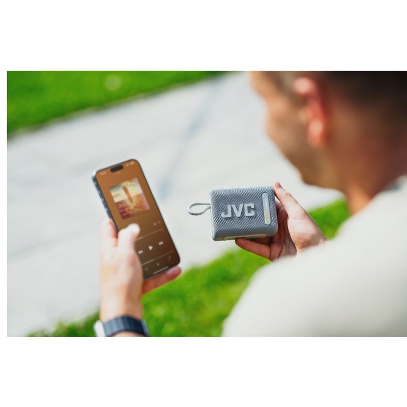 TV, Audio-Video si Foto - Portabile audio - Boxe portabile - Boxa portabila JVC XS-E114G, radio FM, Bluetooth, IPX6, Litiu-ion 3,7 V / 2000 mAh, gri - Infinity.ro