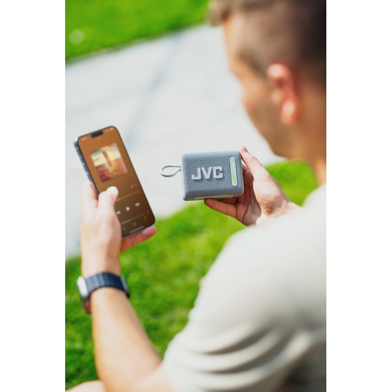 TV, Audio-Video si Foto - Portabile audio - Boxe portabile - Boxa portabila JVC XS-E114G, radio FM, Bluetooth, IPX6, Litiu-ion 3,7 V / 2000 mAh, gri - Infinity.ro