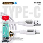 Laptop, Telefoane si Tablete - Telefoane mobile si accesorii - Accesorii Telefoane - Cabluri si adaptoare telefoane - Cablu de date cu incarcare rapida REMAX RC-C113, 3A, USB-A la USB-C, 1 metru, alb - Infinity.ro