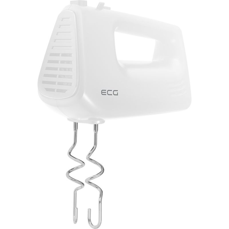 Electronice si Electrocasnice - Electrocasnice bucatarie - Mixere, tocatoare & roboti de bucatarie - Mixere - Mixer de mana ECG RS 440 White Lite, 400 W, 5 viteze, functie TURBO, 2 teluri si 2 carlige, alb - Infinity.ro