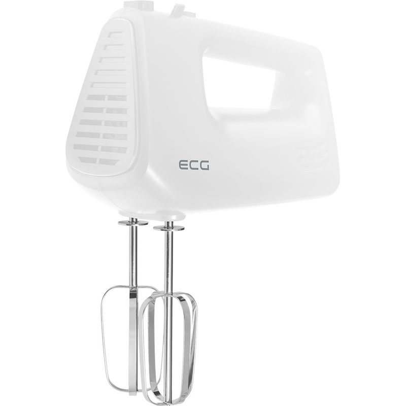 Electronice si Electrocasnice - Electrocasnice bucatarie - Mixere, tocatoare & roboti de bucatarie - Mixere - Mixer de mana ECG RS 440 White Lite, 400 W, 5 viteze, functie TURBO, 2 teluri si 2 carlige, alb - Infinity.ro