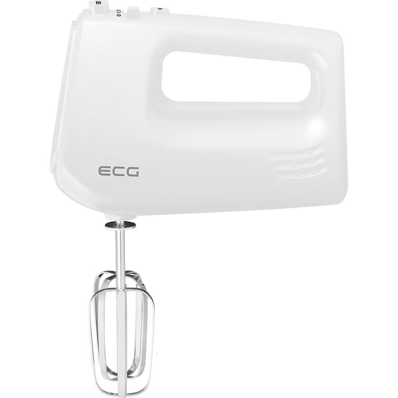 Electronice si Electrocasnice - Electrocasnice bucatarie - Mixere, tocatoare & roboti de bucatarie - Mixere - Mixer de mana ECG RS 440 White Lite, 400 W, 5 viteze, functie TURBO, 2 teluri si 2 carlige, alb - Infinity.ro