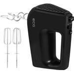 Electronice si Electrocasnice - Electrocasnice bucatarie - Mixere, tocatoare & roboti de bucatarie - Mixere - Mixer de mana ECG RS 440 Black Lite, 400 W, 5 viteze, functie TURBO, 2 teluri si 2 carlige, negru - Infinity.ro
