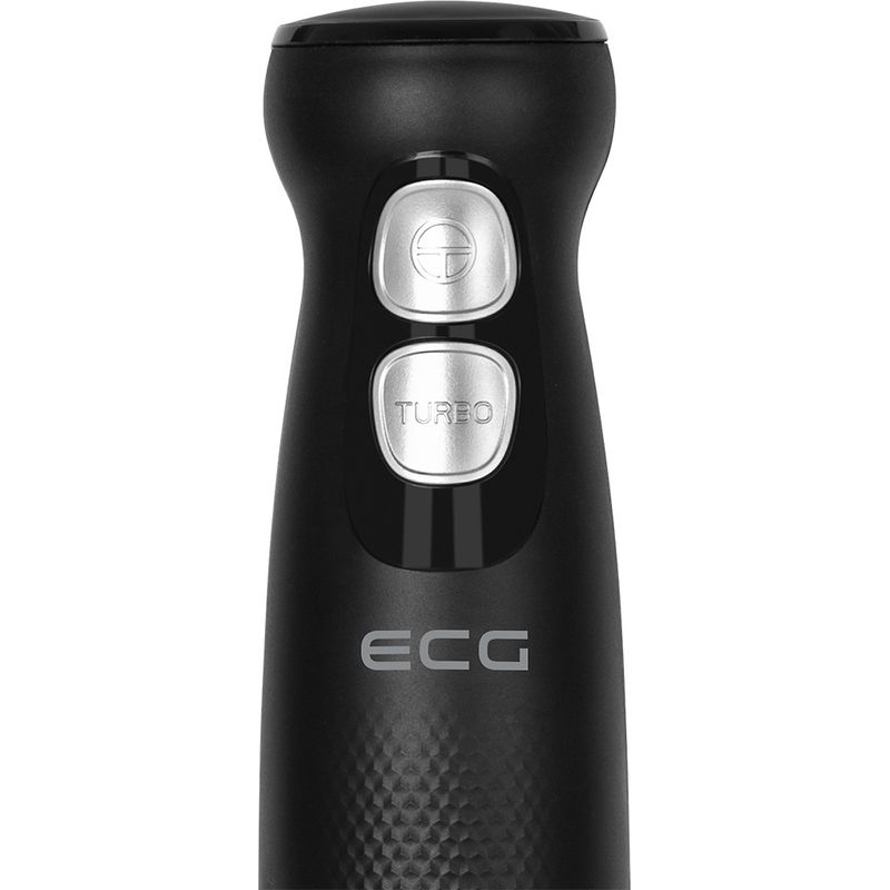 Electronice si Electrocasnice - Electrocasnice bucatarie - Mixere, tocatoare & roboti de bucatarie - Blendere si mini tocatoare - Blender de mana ECG RM 100 Max Black, 400 W, functie TURBO, tel, recipient tocator 500 ml, lame din otel inoxidabil - Infinity.ro