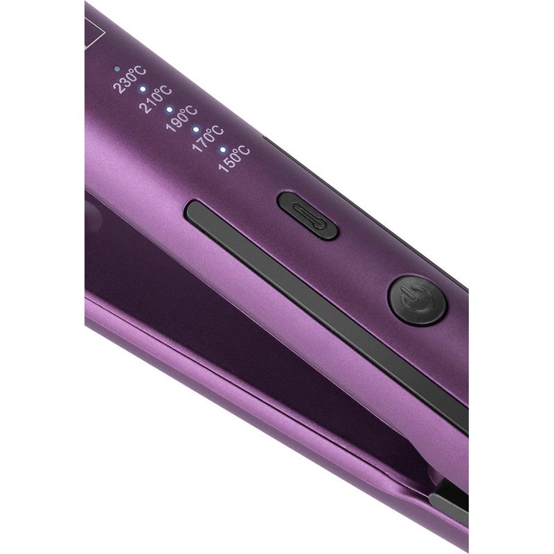 Ingrijire personala si Cosmetice - Aparate & accesorii ingrijire personala - Hair styling - Placi de indreptat parul - Placa de indreptat parul ECG Modifica Straight Chiara 48 W, 150-230°C, invelis ceramic, 5 niveluri temperatura, violet - Infinity.ro