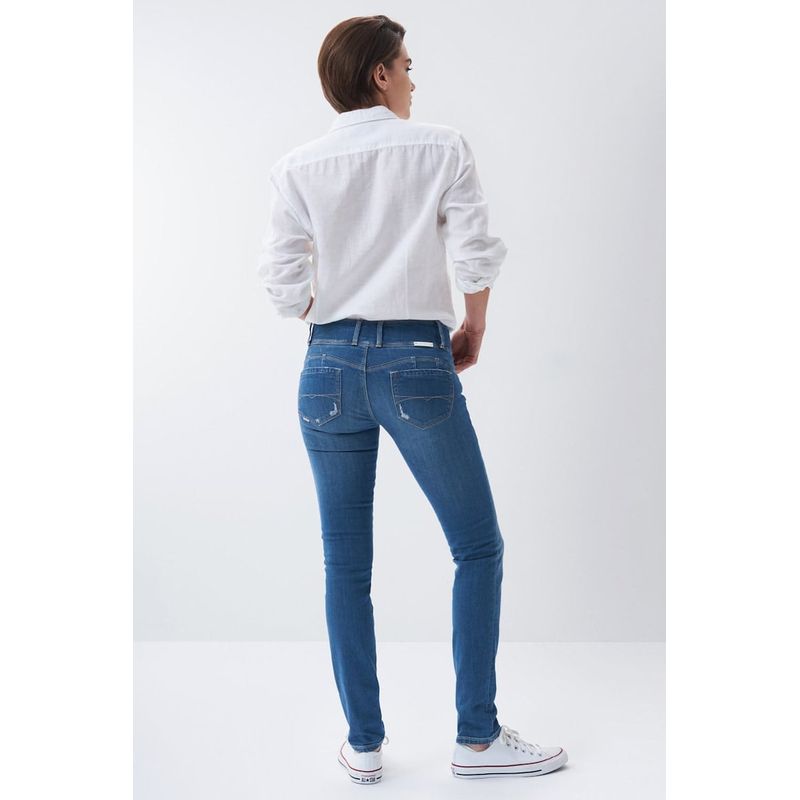 Fashion, accesorii si bijuterii - Femei - Imbracaminte femei - Pantaloni femei - Blugi dama Salsa Jeans regular-fit din denim W27-L32 US Albastru pastel - Infinity.ro