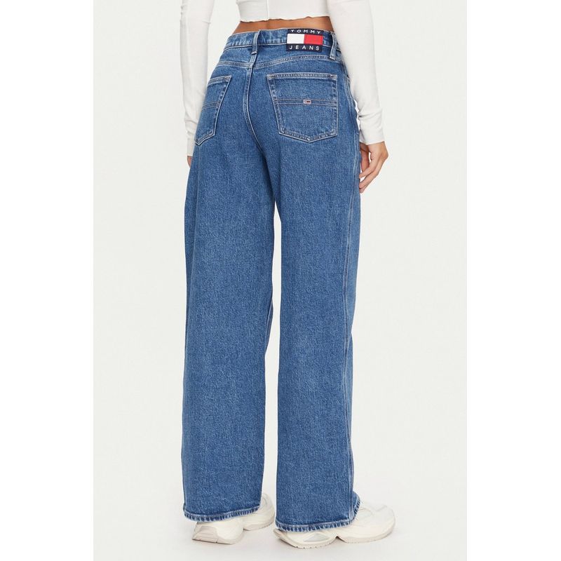 Fashion, accesorii si bijuterii - Femei - Imbracaminte femei - Pantaloni femei - Blugi dama Tommy Jeans Claire Wide Leg DW0DW19617 W30-L32 US Albastru royal - Infinity.ro