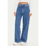 Fashion, accesorii si bijuterii - Femei - Imbracaminte femei - Pantaloni femei - Blugi dama Tommy Jeans Claire Wide Leg DW0DW19617 W30-L32 US Albastru royal - Infinity.ro