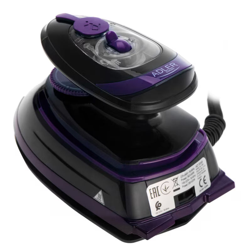 Electronice si Electrocasnice - Ingrijirea tesaturilor - Fiare de calcat - Fier de ca lcat cu abur de calatorie Adler AD 5049, 420 W, 30 ml, Placa ceramica, Abur/uscat, Negru/Violet - Infinity.ro
