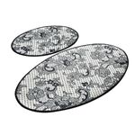 Casa si Gradina - Textile si covoare - Covoare - Covorase baie - Set 2 Covorase baie Lace, 60 x 100 cm, 50 x 60 cm, Antiderapant, Alb/Negru - Infinity.ro