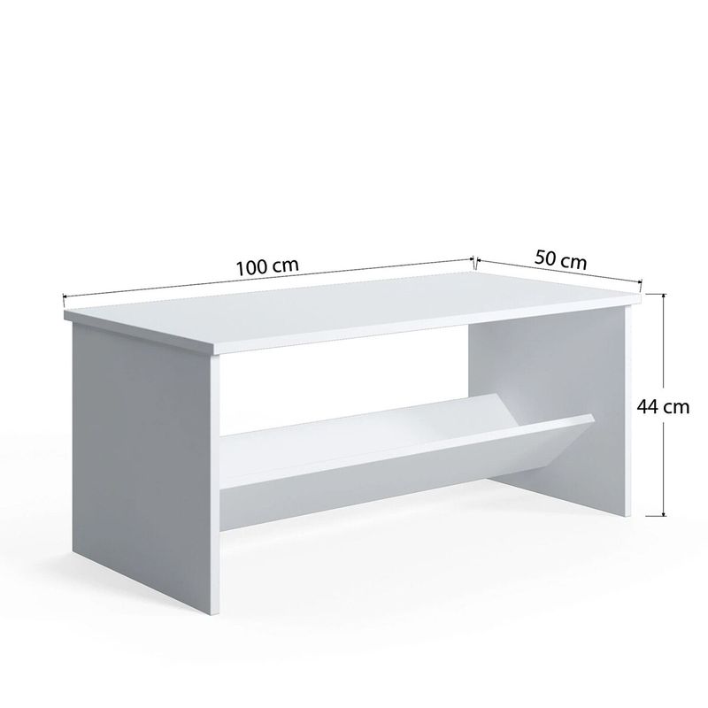 Casa si Gradina - Mobilier - Mese si birouri - Masute de cafea - Masuta de cafea Terna, Alb, 100 x 50 x 44 cm - Infinity.ro