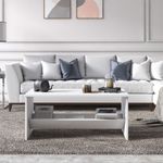 Casa si Gradina - Mobilier - Mese si birouri - Masute de cafea - Masuta de cafea Terna, Alb, 100 x 50 x 44 cm - Infinity.ro
