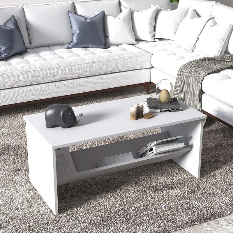 Casa si Gradina - Mobilier - Mese si birouri - Masute de cafea - Masuta de cafea Terna, Alb, 100 x 50 x 44 cm - Infinity.ro