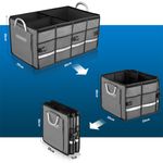 Casa si Gradina - Mobilier - Organizare si depozitare - Cutii depozitare - Cutie organizare portbagaj, impermeabila, pliabila, 3 compartimente, buzunare exterioare, 63 l, 60 x 35 x 30 cm, Gri - Infinity.ro