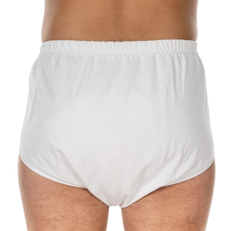 Ingrijire personala si Cosmetice - Ingrijire personala - Igiena intima - Scutece adulti si chiloti incontinenta - Chilot incontinenta nivel 4/5, Suprima, Unisex, 100% Bumbac, Captuseala poliester, Alb, capse laterale, Mar 36/38 - Infinity.ro