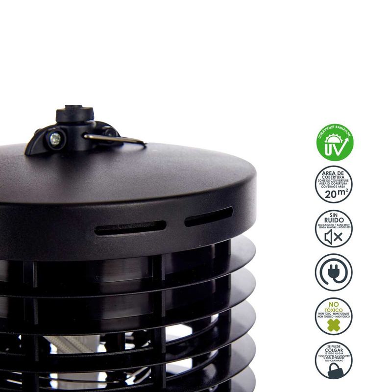 Market - Curatenie si intretinere casa - Produse menaj - Insecticide si capcane - Lampa anti tantari 4W, 13 x 13 x 23 cm, Negru - Infinity.ro