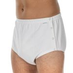 Ingrijire personala si Cosmetice - Ingrijire personala - Igiena intima - Scutece adulti si chiloti incontinenta - Chilot incontinenta nivel 4/5, Suprima, Unisex, 100% Bumbac, Captuseala poliester, Alb, capse laterale, Mar 40/42 - Infinity.ro