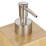 Casa si Gradina - Sanitare - Suporturi si accesorii baie - Dispensere - Set accesorii baie cu tavita, 3 piese- include dozator sapun, Bambus, Natur, 18 x 25 x 9,5 cm - Infinity.ro