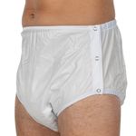 Ingrijire personala si Cosmetice - Ingrijire personala - Igiena intima - Scutece adulti si chiloti incontinenta - Chilot incontinenta nivel 4/5, Suprima, Unisex, PVC/Poliester, Alb, Mar 40, cu capse laterale - Infinity.ro