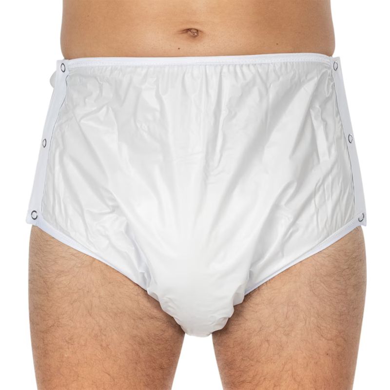 Ingrijire personala si Cosmetice - Ingrijire personala - Igiena intima - Scutece adulti si chiloti incontinenta - Chilot incontinenta nivel 4/5, Suprima, Unisex, PVC/Poliester, Alb, Mar 40, cu capse laterale - Infinity.ro