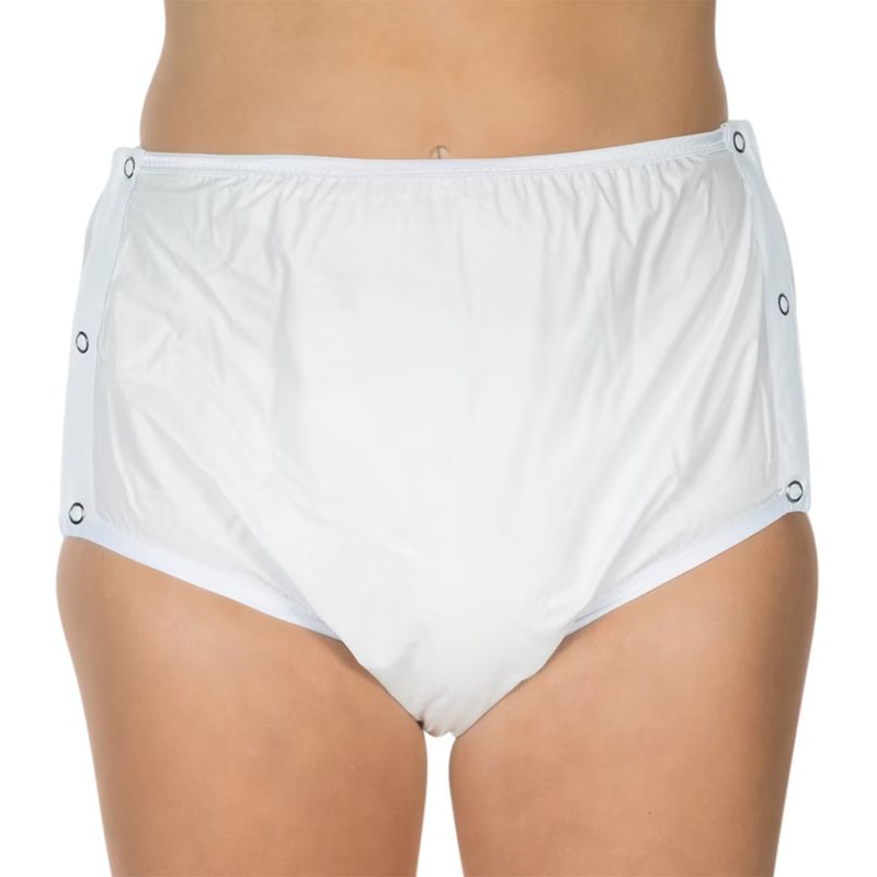 Ingrijire personala si Cosmetice - Ingrijire personala - Igiena intima - Scutece adulti si chiloti incontinenta - Chilot incontinenta nivel 4/5, Suprima, Unisex, PVC/Poliester, Alb, Mar 48, cu capse laterale - Infinity.ro